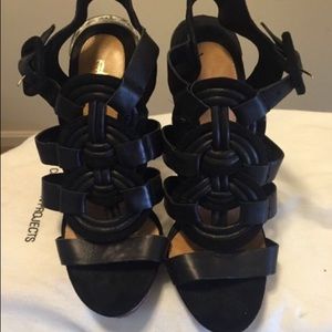 Women Black Lamb Heels